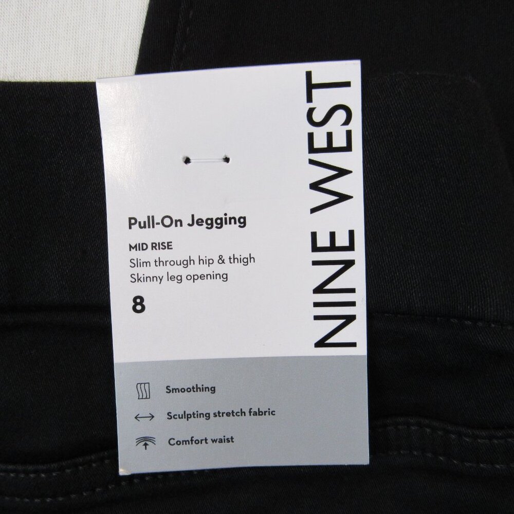 Nine West Black Pull-On Jegging Women's Size 8 Mid Rise Stretch Comfort Waist - Picture 4 of 11